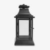 imageLuminara Heritage Lantern ampamp Shepherds Hook Hanger  Metal ampamp Glass Plastic Free  No Batteries  Use wLuminara Outdoor Flameless Flickering Candles Sold Separately  12quot x 6quot x 38quot  BlackBlack