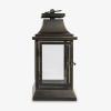 imageLuminara Heritage Lantern ampamp Shepherds Hook Hanger  Metal ampamp Glass Plastic Free  No Batteries  Use wLuminara Outdoor Flameless Flickering Candles Sold Separately  12quot x 6quot x 38quot  BlackBronze