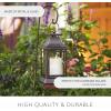 imageLuminara Heritage Lantern ampamp Shepherds Hook Hanger  Metal ampamp Glass Plastic Free  No Batteries  Use wLuminara Outdoor Flameless Flickering Candles Sold Separately  12quot x 6quot x 38quot  BlackBronze