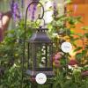 imageLuminara Heritage Lantern ampamp Shepherds Hook Hanger  Metal ampamp Glass Plastic Free  No Batteries  Use wLuminara Outdoor Flameless Flickering Candles Sold Separately  12quot x 6quot x 38quot  BlackBronze