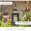 imageLuminara Heritage Lantern ampamp Shepherds Hook Hanger  Metal ampamp Glass Plastic Free  No Batteries  Use wLuminara Outdoor Flameless Flickering Candles Sold Separately  12quot x 6quot x 38quot  BlackBlack