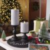 imageLuminara Realistic LED Moving Flame Pillar Candle Gold Metallic Glitter 3quot x 4quot Inch Battery Operated wRemote Indoor Outdoor Timer FunctionHorizontal Silver