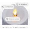 imageLuminara Realistic LED Moving Flame Pillar Candle Gold Metallic Glitter 3quot x 4quot Inch Battery Operated wRemote Indoor Outdoor Timer FunctionHorizontal Silver