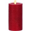 imageLuminara Realistic LED Moving Flame Pillar Candle Gold Metallic Glitter 3quot x 4quot Inch Battery Operated wRemote Indoor Outdoor Timer FunctionHorizontal Red