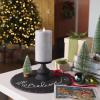 imageLuminara Realistic LED Moving Flame Pillar Candle Gold Metallic Glitter 3quot x 4quot Inch Battery Operated wRemote Indoor Outdoor Timer FunctionHorizontal Silver