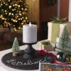 imageLuminara Realistic LED Moving Flame Pillar Candle Gold Metallic Glitter 3quot x 4quot Inch Battery Operated wRemote Indoor Outdoor Timer FunctionHorizontal Silver