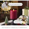 imageLuminara Realistic LED Moving Flame Pillar Candle Gold Metallic Glitter 3quot x 4quot Inch Battery Operated wRemote Indoor Outdoor Timer FunctionHorizontal Red