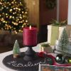 imageLuminara Realistic LED Moving Flame Pillar Candle Gold Metallic Glitter 3quot x 4quot Inch Battery Operated wRemote Indoor Outdoor Timer FunctionHorizontal Red