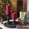 imageLuminara Realistic LED Moving Flame Pillar Candle Gold Metallic Glitter 3quot x 4quot Inch Battery Operated wRemote Indoor Outdoor Timer FunctionHorizontal Red