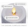 imageLuminara Realistic LED Moving Flame Pillar Candle Gold Metallic Glitter 3quot x 4quot Inch Battery Operated wRemote Indoor Outdoor Timer FunctionHorizontal Silver