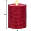 imageLuminara Realistic LED Moving Flame Pillar Candle Gold Metallic Glitter 3quot x 4quot Inch Battery Operated wRemote Indoor Outdoor Timer FunctionHorizontal Red