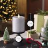 imageLuminara Realistic LED Moving Flame Pillar Candle Gold Metallic Glitter 3quot x 4quot Inch Battery Operated wRemote Indoor Outdoor Timer FunctionHorizontal Silver