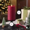 imageLuminara Realistic LED Moving Flame Pillar Candle Gold Metallic Glitter 3quot x 4quot Inch Battery Operated wRemote Indoor Outdoor Timer FunctionHorizontal Red