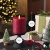 imageLuminara Realistic LED Moving Flame Pillar Candle Gold Metallic Glitter 3quot x 4quot Inch Battery Operated wRemote Indoor Outdoor Timer FunctionHorizontal Red