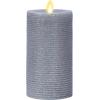 imageLuminara Realistic LED Moving Flame Pillar Candle Gold Metallic Glitter 3quot x 4quot Inch Battery Operated wRemote Indoor Outdoor Timer FunctionHorizontal Silver