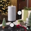 imageLuminara Realistic LED Moving Flame Pillar Candle Gold Metallic Glitter 3quot x 4quot Inch Battery Operated wRemote Indoor Outdoor Timer FunctionHorizontal Silver