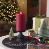 imageLuminara Realistic LED Moving Flame Pillar Candle Gold Metallic Glitter 3quot x 4quot Inch Battery Operated wRemote Indoor Outdoor Timer FunctionHorizontal Red