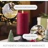 imageLuminara Realistic LED Moving Flame Pillar Candle Gold Metallic Glitter 3quot x 4quot Inch Battery Operated wRemote Indoor Outdoor Timer FunctionHorizontal Red