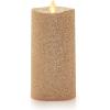 imageLuminara Realistic LED Moving Flame Pillar Candle Gold Metallic Glitter 3quot x 4quot Inch Battery Operated wRemote Indoor Outdoor Timer FunctionYellow