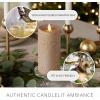 imageLuminara Realistic LED Moving Flame Pillar Candle Gold Metallic Glitter 3quot x 4quot Inch Battery Operated wRemote Indoor Outdoor Timer FunctionYellow