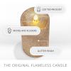 imageLuminara Realistic LED Moving Flame Pillar Candle Gold Metallic Glitter 3quot x 4quot Inch Battery Operated wRemote Indoor Outdoor Timer FunctionYellow
