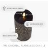 imageLuminara Skeleton Hands Flameless LED Candle Black ampamp Gold 3quot x 65quot Moving Flame Pillar Battery Operated Timer Real Wax Halloween Gothic Home DecorSnake Skin 65