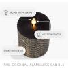 imageLuminara Skeleton Hands Flameless LED Candle Black ampamp Gold 3quot x 65quot Moving Flame Pillar Battery Operated Timer Real Wax Halloween Gothic Home DecorSnake Skin 45