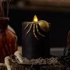 imageLuminara Skeleton Hands Flameless LED Candle Black ampamp Gold 3quot x 65quot Moving Flame Pillar Battery Operated Timer Real Wax Halloween Gothic Home DecorSpider