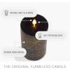 imageLuminara Skeleton Hands Flameless LED Candle Black ampamp Gold 3quot x 65quot Moving Flame Pillar Battery Operated Timer Real Wax Halloween Gothic Home DecorSpider Web