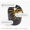 imageLuminara Skeleton Hands Flameless LED Candle Black ampamp Gold 3quot x 65quot Moving Flame Pillar Battery Operated Timer Real Wax Halloween Gothic Home DecorSpider