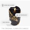 imageLuminara Skeleton Hands Flameless LED Candle Black ampamp Gold 3quot x 65quot Moving Flame Pillar Battery Operated Timer Real Wax Halloween Gothic Home DecorSkeleton Hands