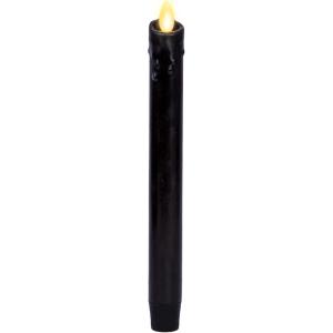 imageLuminara Black Single Wax Drip Flameless Candle Tapers 1 x 95 inch Moving Flame LED Candle Unscented Real Wax with Dripped Top Timer Function Table Mantel Holiday DecorationBlackSingle