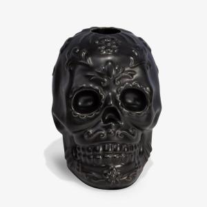 imageLuminara Gothic Skull Candle Holder  Black 375quot x 425quot  Fits 1quot W LED Candlestick  Halloween Day of Dead Home Decoration  Victorian StyleBlack Day of The Dead