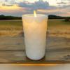 imageLuminara Flameless LED Candle Embedded Moving Flame Pillar Unscented Real Wax with Recessed Edge Remote Ready Timer Marshmallow 65inch