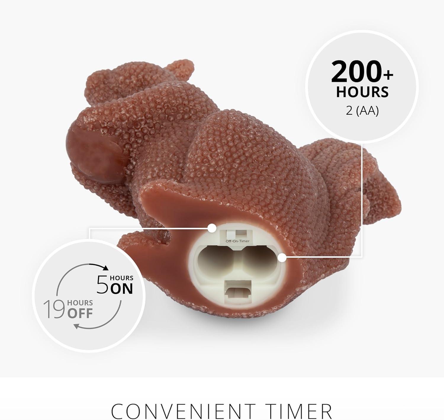 imageLuminara Flameless Home Decor  Squirrel Figural LED Candle Natural Color Tortoise Shell 6quot x 56quot Real Wax Moving Flame Battery Operated wTimer