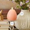 imageLuminara Flameless Candle Crystal Beads Glitter Sphere Unscented Real Wax LED Candle Timer Holiday Decoration Centerpiece LavenderChalky Mellow Peach