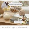 imageLuminara Flameless Candle Crystal Beads Glitter Sphere Unscented Real Wax LED Candle Timer Holiday Decoration Centerpiece LavenderTimeless Taupe Rope Ball