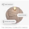imageLuminara Flameless Candle Crystal Beads Glitter Sphere Unscented Real Wax LED Candle Timer Holiday Decoration Centerpiece LavenderTimeless Taupe Rope Ball