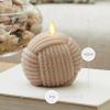 imageLuminara Flameless Candle Crystal Beads Glitter Sphere Unscented Real Wax LED Candle Timer Holiday Decoration Centerpiece LavenderTimeless Taupe Rope Ball