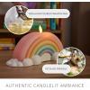 imageLuminara Flameless Home Decor  Pastel Crystal Rose Rainbow LED Candle Blue 66quot x 43quot Realistic Moving Flame Battery Operated wTimer Indoor Use