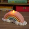 imageLuminara Flameless Home Decor  Pastel Crystal Rose Rainbow LED Candle Blue 66quot x 43quot Realistic Moving Flame Battery Operated wTimer Indoor Use