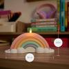 imageLuminara Flameless Home Decor  Pastel Crystal Rose Rainbow LED Candle Blue 66quot x 43quot Realistic Moving Flame Battery Operated wTimer Indoor Use