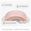 imageLuminara Flameless Home Decor  Pastel Crystal Rose Rainbow LED Candle Blue 66quot x 43quot Realistic Moving Flame Battery Operated wTimer Indoor Use