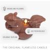 imageLuminara Flameless Home Decor  Squirrel Figural LED Candle Natural Color Tortoise Shell 6quot x 56quot Real Wax Moving Flame Battery Operated wTimer