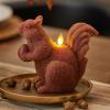 imageLuminara Flameless Home Decor  Squirrel Figural LED Candle Natural Color Tortoise Shell 6quot x 56quot Real Wax Moving Flame Battery Operated wTimer