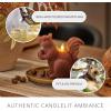 imageLuminara Flameless Home Decor  Squirrel Figural LED Candle Natural Color Tortoise Shell 6quot x 56quot Real Wax Moving Flame Battery Operated wTimer