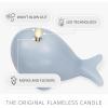 imageLuminara Flameless Home Decor  Whale Figural LED Candle Natural Color Blue 66quot x 43quot Real Wax Moving Flame Battery Operated wTimer Indoor Use
