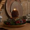 imageLuminara Pinecone Flameless Candles Chalky Brown Finish Pine Cone Figural Real Wax Unscented LED Candles Battery Operated with Timer Holiday Decoration Table Centerpiece 35quot x 4quotBrown
