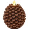 imageLuminara Pinecone Flameless Candles Chalky Brown Finish Pine Cone Figural Real Wax Unscented LED Candles Battery Operated with Timer Holiday Decoration Table Centerpiece 35quot x 4quotBrown