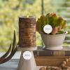imageLuminara Real Birch Bark Wrapped Flameless LED Candle 4quot x 53quot Battery Operated Moving Flame Pillar Light with Timer  Natural Decor Unscented35 x 65inch